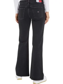 Jean Sophie en coton mélangé noir effet délavé avec une coupe bootcut