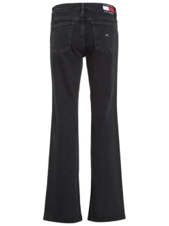 Jean Sophie en coton mélangé noir effet délavé avec une coupe bootcut
