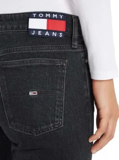 Jean Sophie en coton mélangé noir effet délavé avec une coupe bootcut