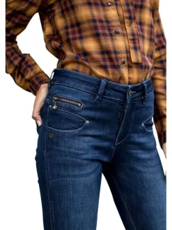 Jeans taille haute bleu
