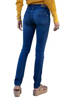 Jeans taille haute bleu