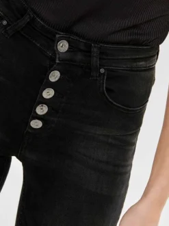 Jeans taille haute gris