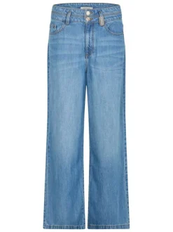 Jean stone uni avec une coupe bootcut et de multiples poches