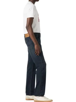 Jean 502® Taper anthracite en coton à coupe droite et patch de la marque