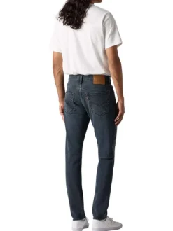Jean 512® Taper anthracite en coton à coupe slim avec un patch de la marque