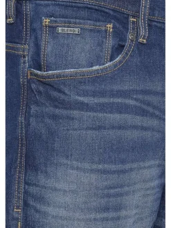 Jean Thunder Relaxed en coton bleu uni coupe droite