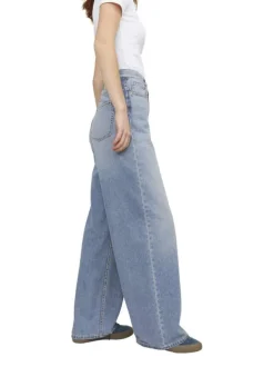 Jean Tokyo en coton stone uni avec une coupe bootcut et légèrement délavé
