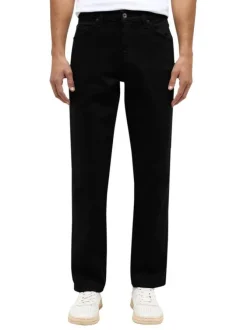 Jean Tramper Regular Fit en coton noir uni avec poches avant et deux arrière L30