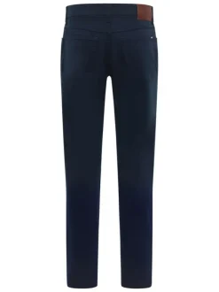 Jean Tramper Straight en coton marine uni avec une coupe droite