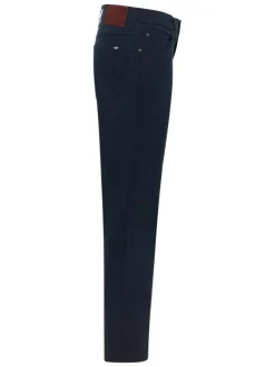 Jean Tramper Straight en coton marine uni avec une coupe droite