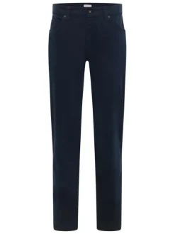 Jean Tramper Straight en coton marine uni avec une coupe droite