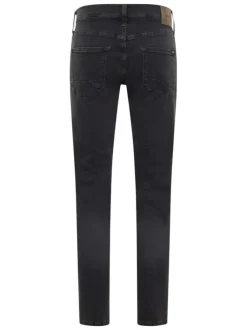 Jean vegas slim en coton noir avec une coupe slim et un patch d'authenticité