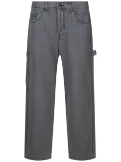 Jean worker baggy carpenter rmg en coton gris uni avec une coupe large
