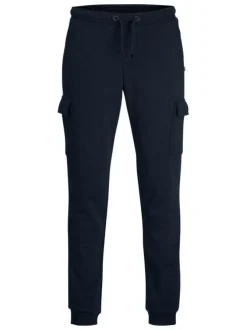 Jogging cargo bleu marine uni à coupe slim fit et à taille mi-haute