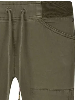 Jogging Celine Jazz kaki uni avec une coupe droite et un cordon de serrage