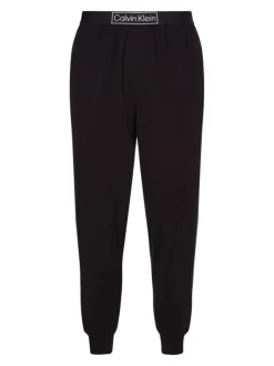 Jogging de pyjama noir avec chevilles ressérrées et taille élastiquée