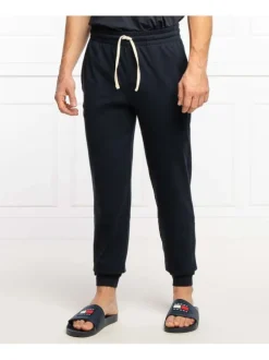 Jogging marine en coton uni avec une coupe ample