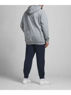 Jogging marine pour homme avec logo en coton coupe droite