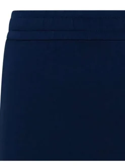 Jupe courte marine unie avec logo multicolore coupe droite