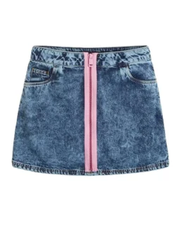 Jupe en jean en coton avec une coupe courte