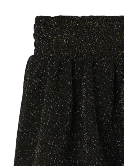 Jupe noire avec volants superposés sur 2 étages et une coupe courte