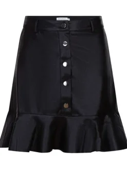 Jupe noire pour fille unie courte à volants