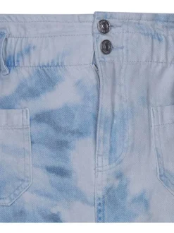 Jupe bleached effet Tye and dye en coton à coupe évasée