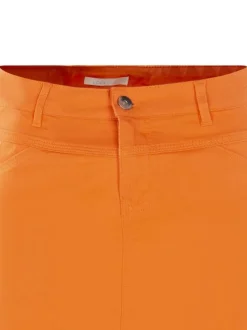 Jupe courte Ivette en coton orange unie avec des poches et nom iconique