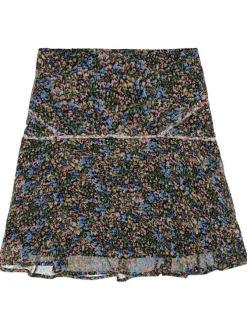 Jupe courte noire liberty avec une coupe évasée et voile doublé