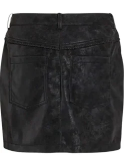 Jupe courte noire moucheté coupe mini-jupe pourvue d'une fermeture zippée
