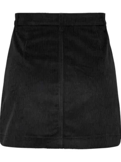 Jupe courte noire unie avec plusieurs poches et une coupe droite