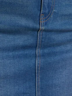 Jupe courte Stone effet délavé à coupe droite et taille intermédiaire