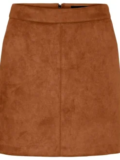 Jupe DONNA caramel unie coupe regular