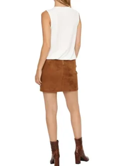 Jupe DONNA caramel unie coupe regular