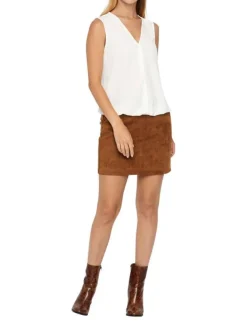 Jupe DONNA caramel unie coupe regular