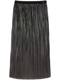 Jupe longue anthracite unie avec une coupe droite et une taille élastiquée
