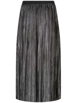 Jupe longue anthracite unie avec une coupe droite et une taille élastiquée