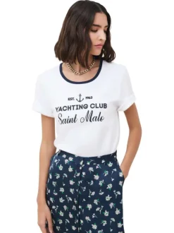 Jupe longue marine à motifs floraux avec une coupe fluide
