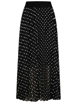 Jupe longue multicolore à pois blancs et taille élastiquée en voile