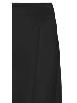 Jupe longue noire unie avec une coupe droite fluide et une taille haute