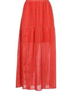 Jupe à motifs abstraits pour femme corail coupe évasée GRAPHIC