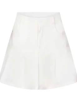 Jupe-short blanche en coton en jean coupe trapèze