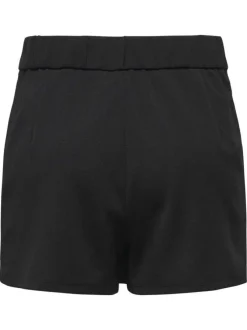 Jupe short courte noire unie en coton biologique avec une coupe fluide