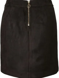 Jupe unie pour femme noire avec une coupe droite et un zip de fermeture