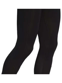 Legging noir coupe skinny avec taille élastiquée et logo floqué sur la cuisse gauche