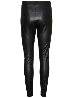 Legging noir uni avec une coupe skinny et une taille élastiquée