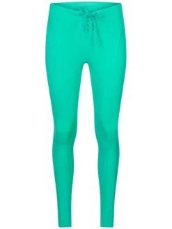 Legging turquoise uni coupe skinny à lacet avec poche