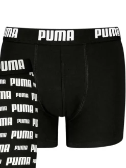 Lot de 2 boxers classiques en coton noirs imprimés nom de la marque