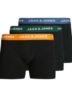 Lot de 3 boxers classiques en coton noir uni avec une coupe fermée