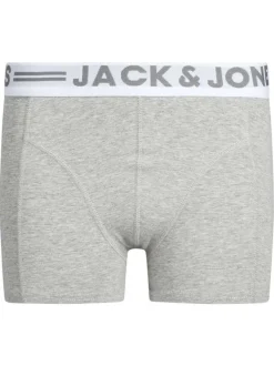 Lot de 3 boxers classiques en coton noir, gris et blanc uni avec gros logo
